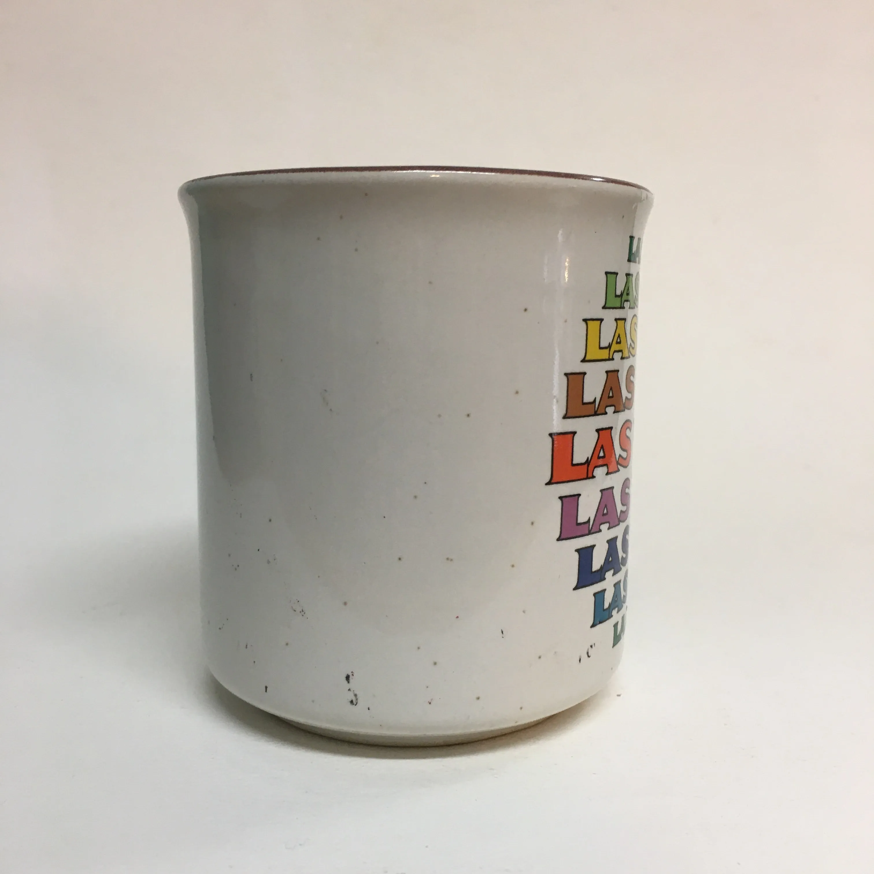 Vintage Las Vegas Rainbow Spellout coffee mug // retro kitsch souvenir