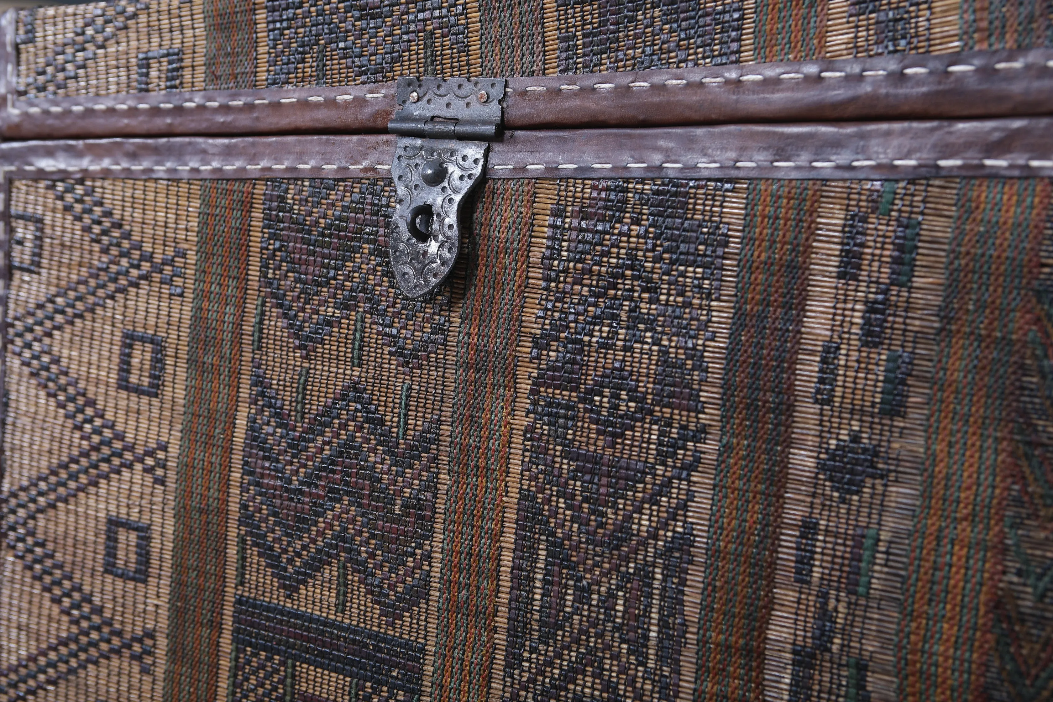 Vintage Moroccan chest  H 16.9 INCHES X W 24.4 INCHES X D 17.7 INCHES