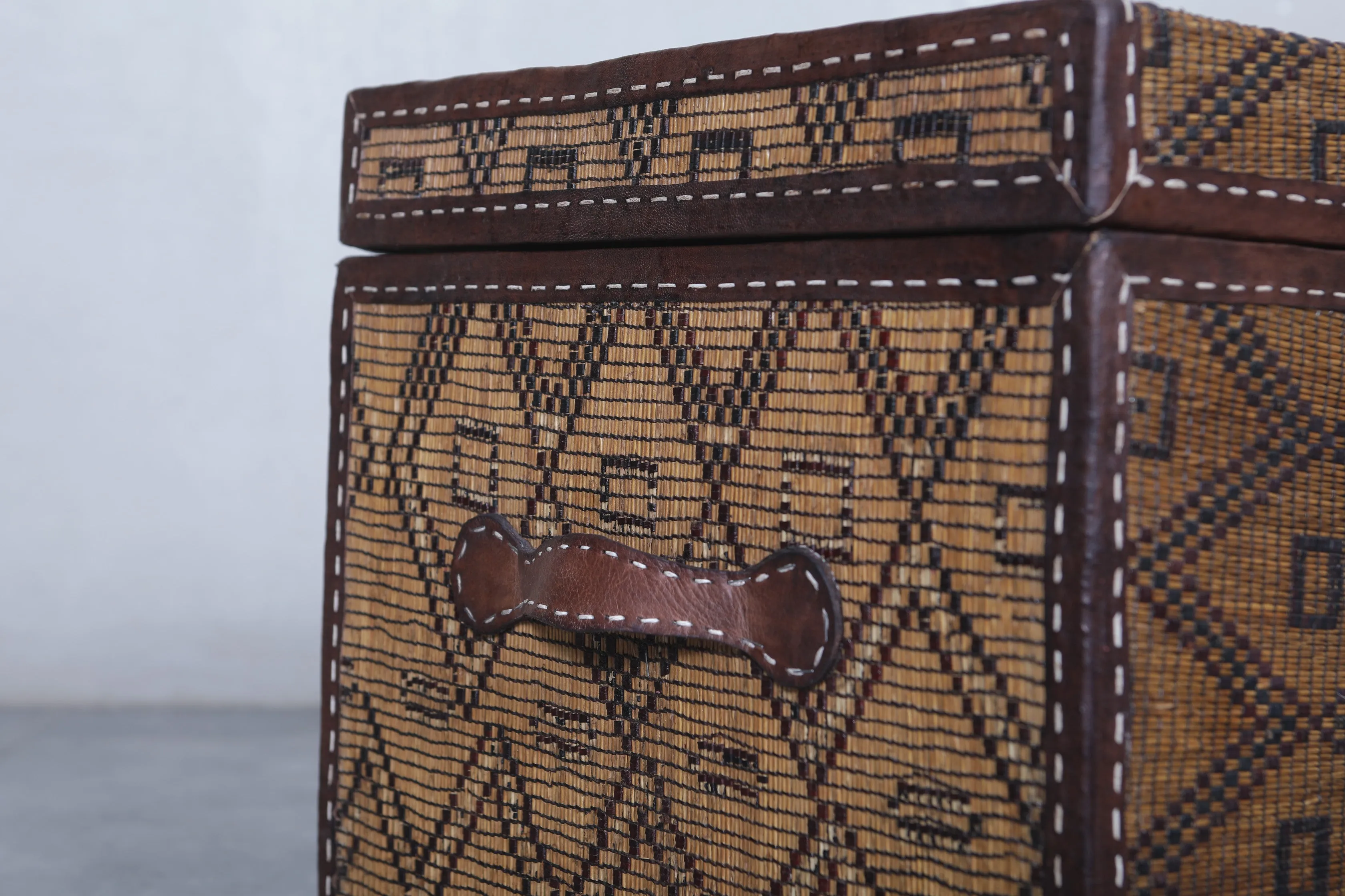 Vintage Moroccan chest  H 16.9 INCHES X W 24.4 INCHES X D 17.7 INCHES