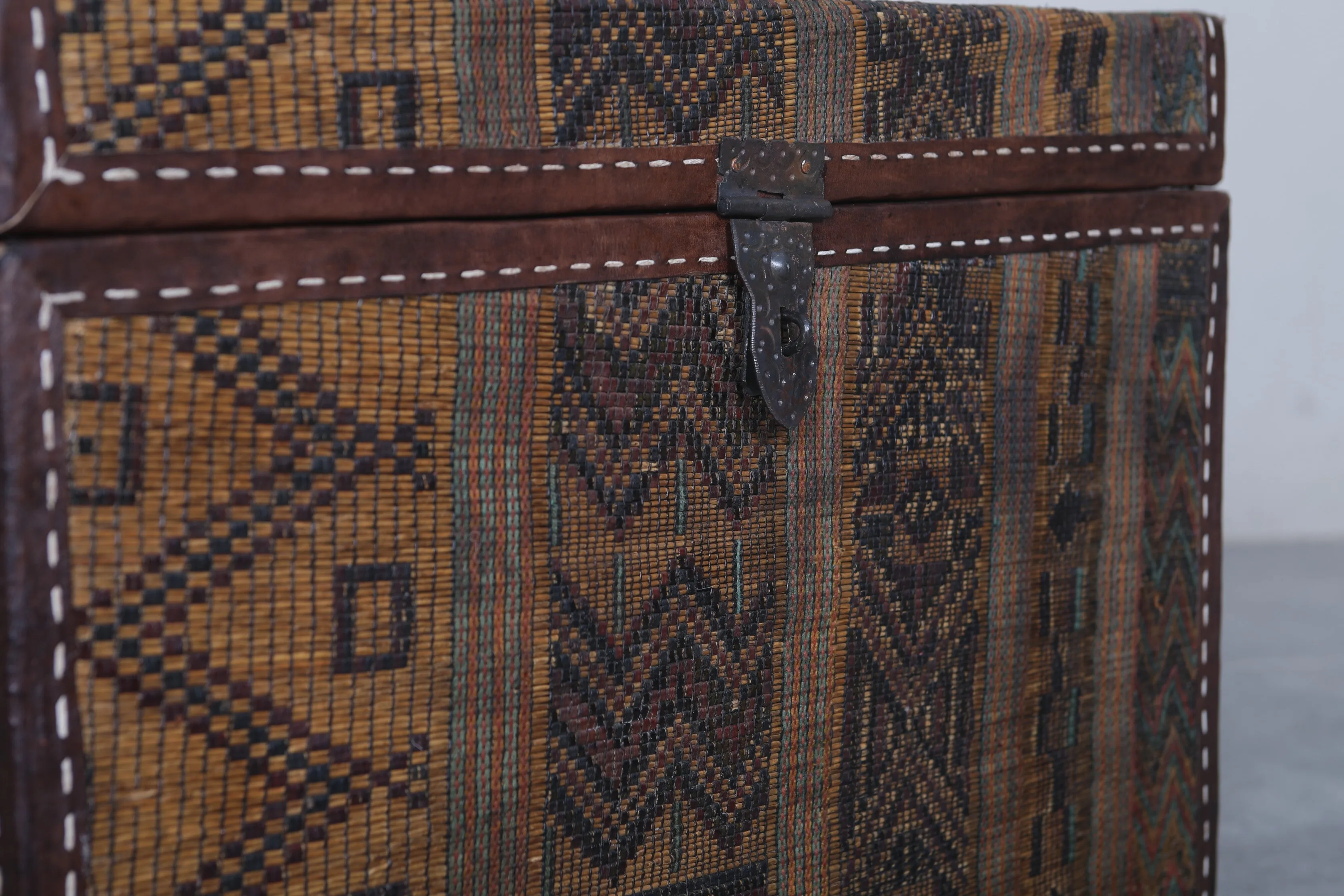 Vintage Moroccan chest  H 16.9 INCHES X W 24.4 INCHES X D 17.7 INCHES