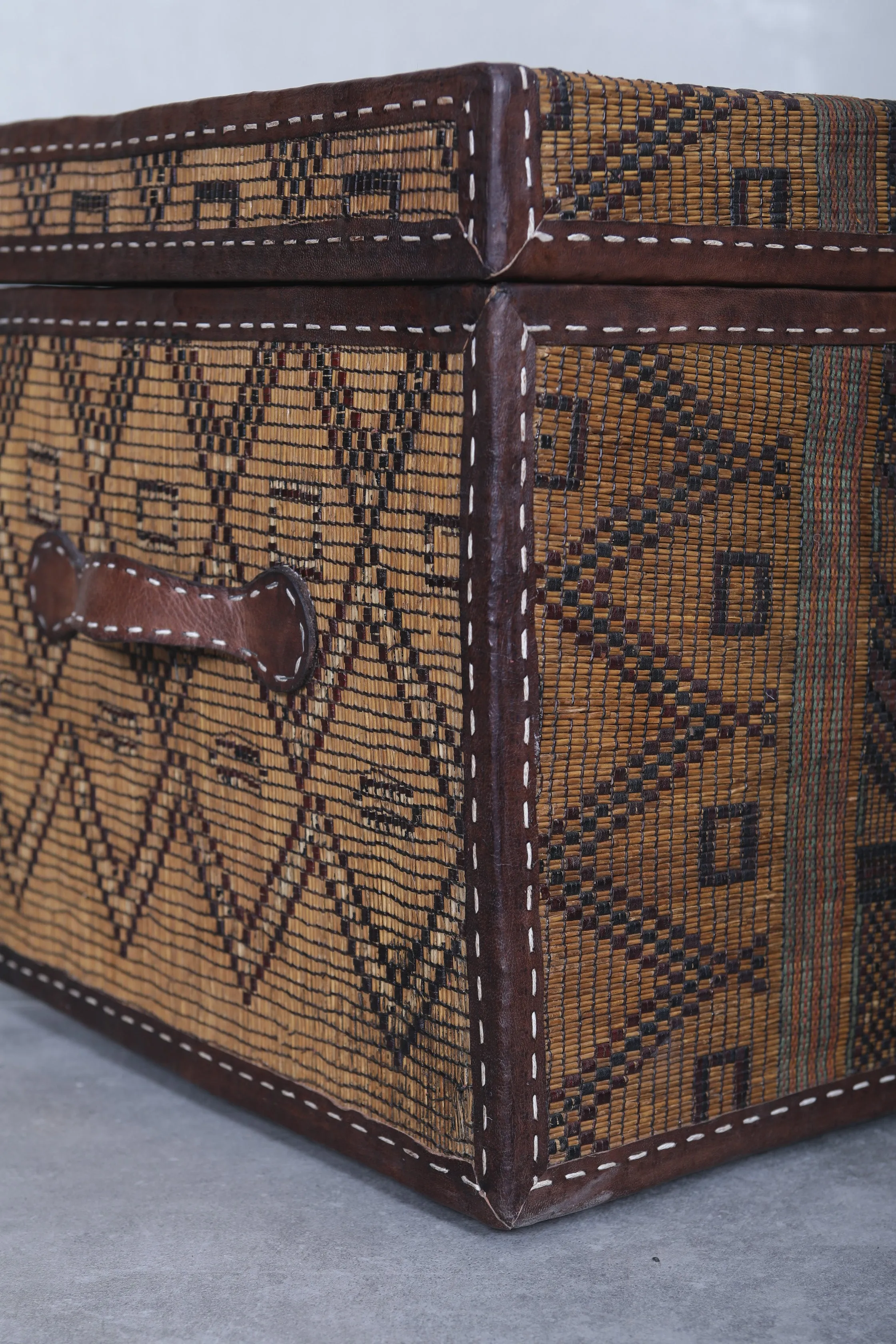 Vintage Moroccan chest  H 16.9 INCHES X W 24.4 INCHES X D 17.7 INCHES