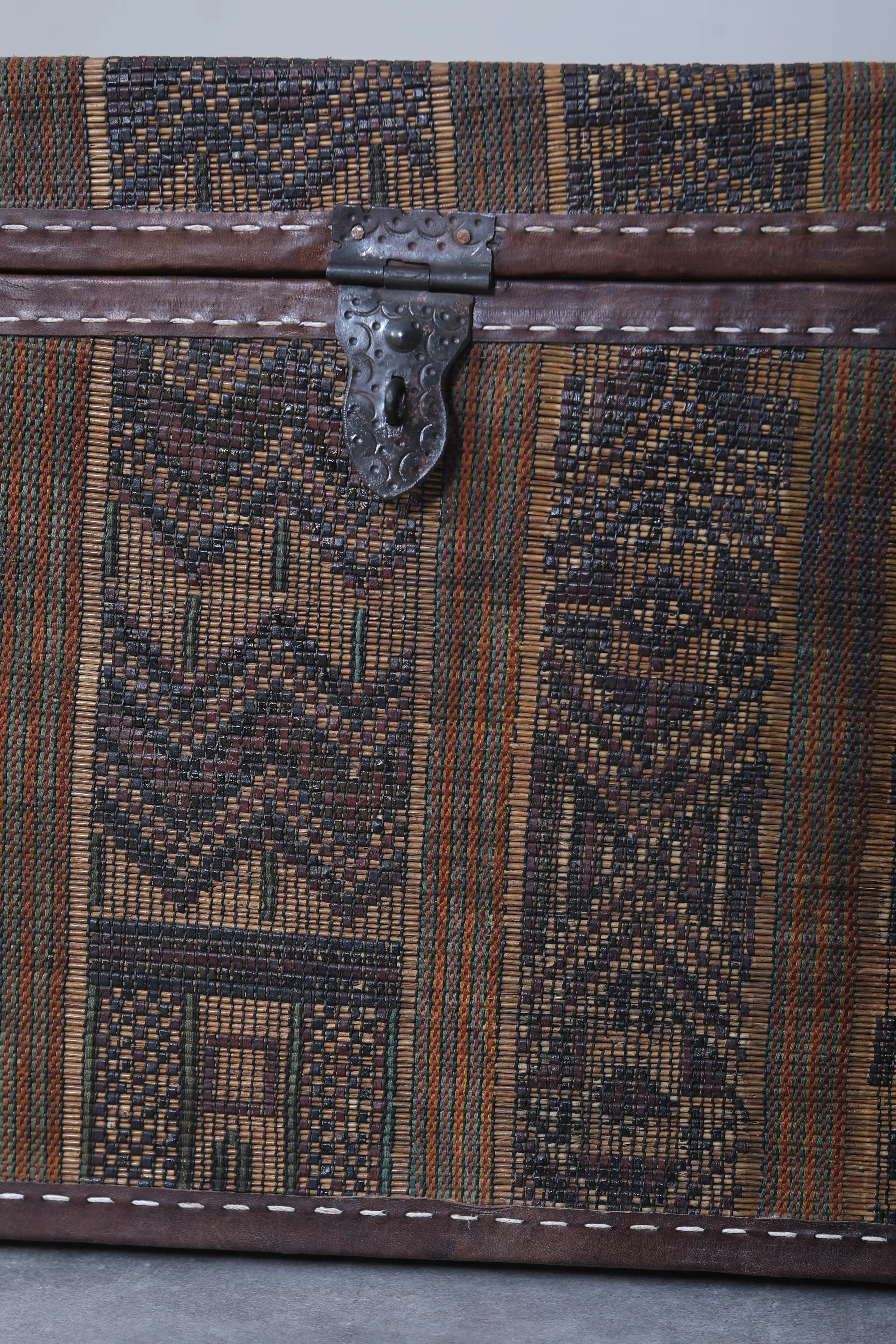Vintage Moroccan chest  H 16.9 INCHES X W 24.4 INCHES X D 17.7 INCHES
