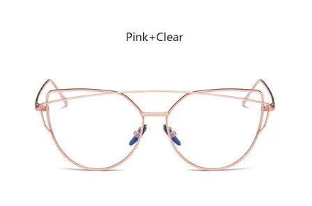 Vintage Women's Cat Eye Mirrored Sunglasses