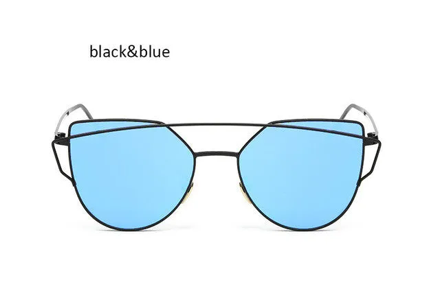 Vintage Women's Cat Eye Mirrored Sunglasses
