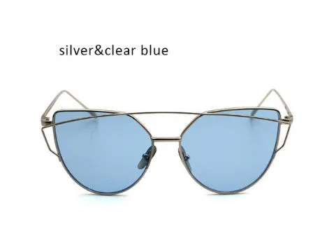 Vintage Women's Cat Eye Mirrored Sunglasses