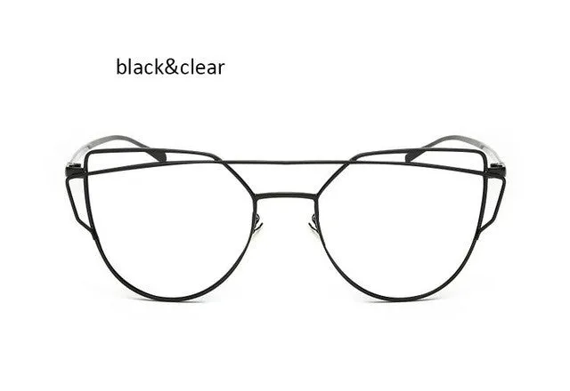 Vintage Women's Cat Eye Mirrored Sunglasses