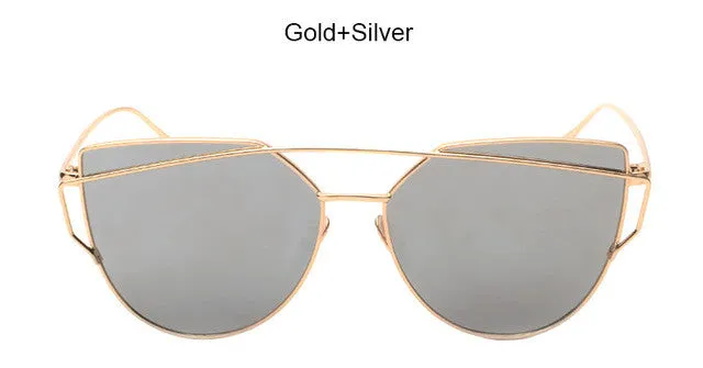 Vintage Women's Cat Eye Mirrored Sunglasses