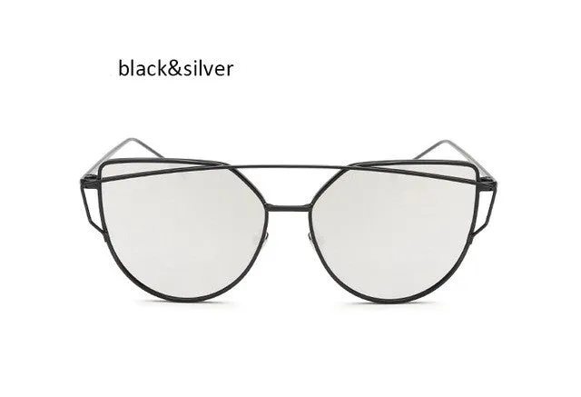 Vintage Women's Cat Eye Mirrored Sunglasses