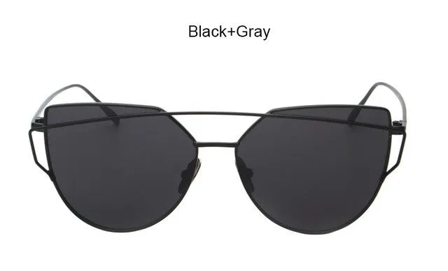 Vintage Women's Cat Eye Mirrored Sunglasses