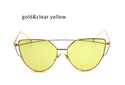 Vintage Women's Cat Eye Mirrored Sunglasses