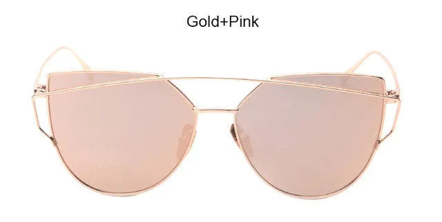 Vintage Women's Cat Eye Mirrored Sunglasses
