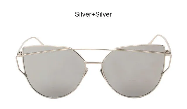 Vintage Women's Cat Eye Mirrored Sunglasses