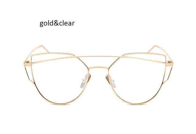 Vintage Women's Cat Eye Mirrored Sunglasses