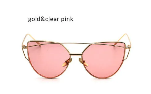 Vintage Women's Cat Eye Mirrored Sunglasses