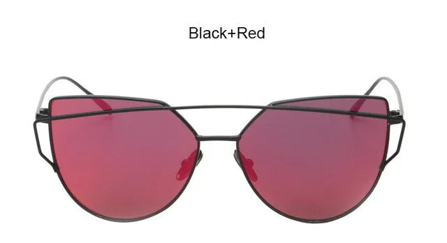 Vintage Women's Cat Eye Mirrored Sunglasses