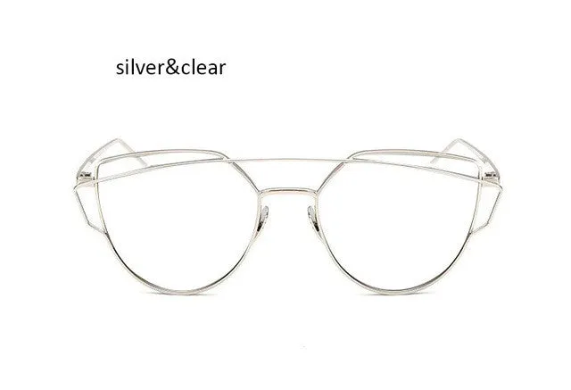 Vintage Women's Cat Eye Mirrored Sunglasses