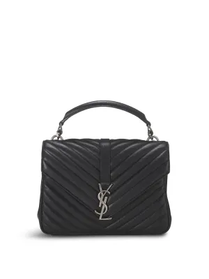Vintage YSL Black Leather Medium College Bag
