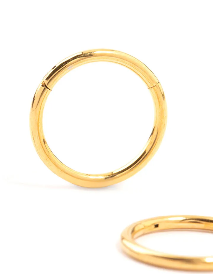 Waterproof Gold Plated Stainless Steel Sleeper Earrings 10 MM