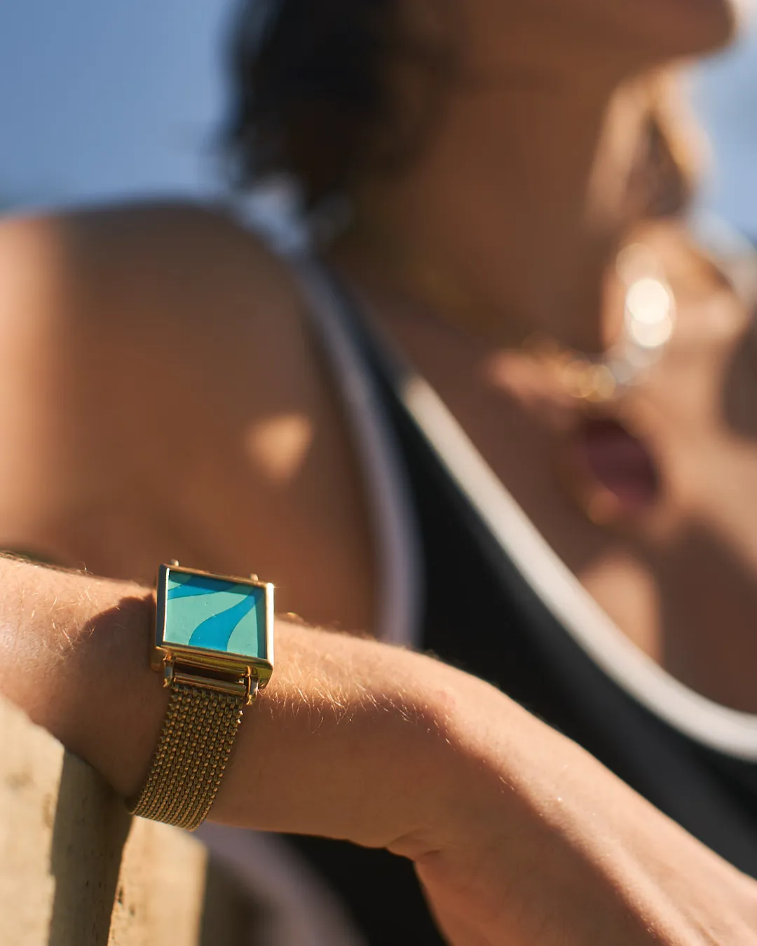 Wave Expandable Bracelet in Turquoise