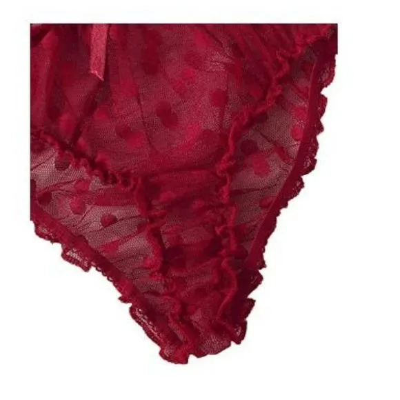 WDIRARA Women's Sexy Polka Strap Lingerie Set