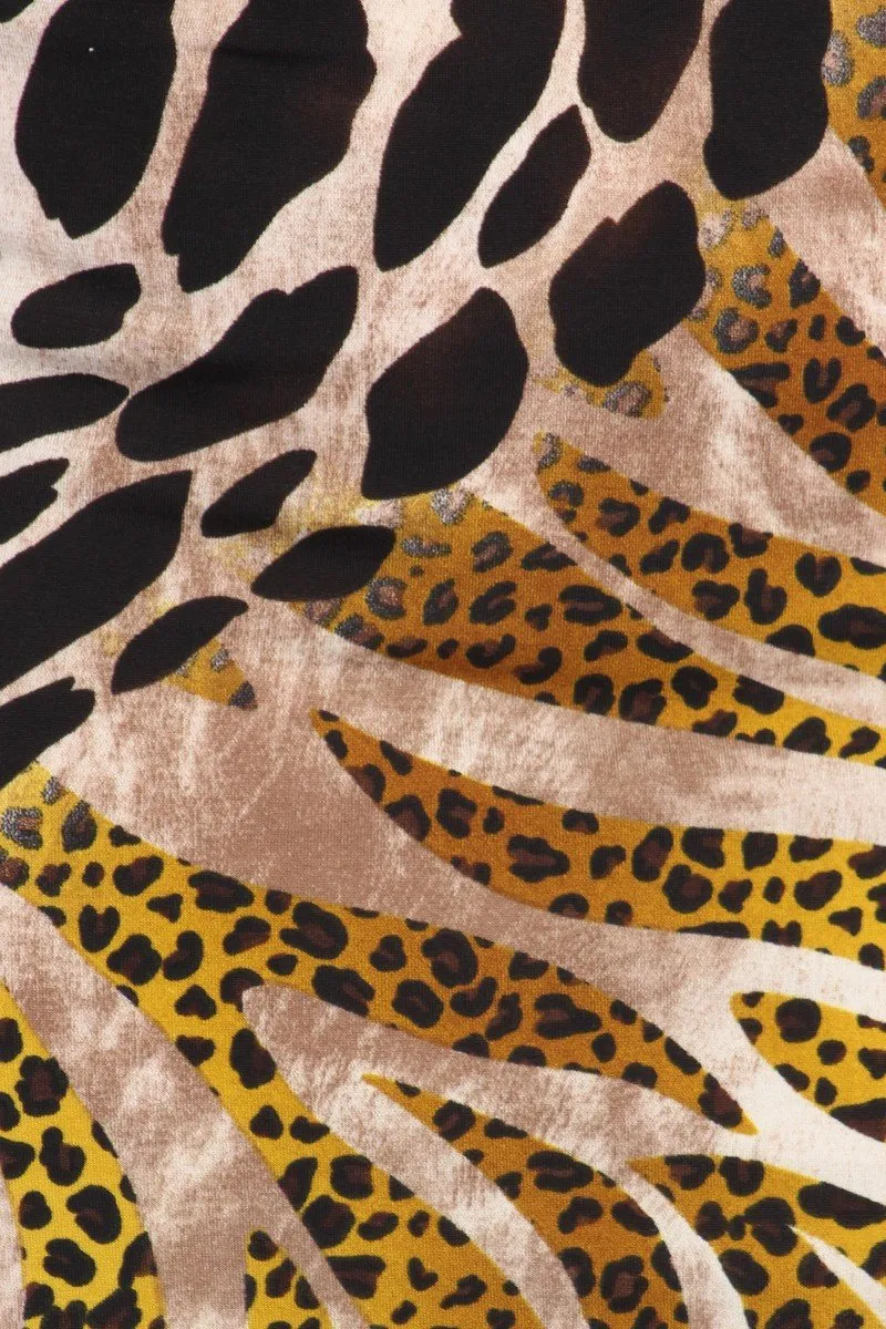 Wild Heart Leopard Print Off Shoulder Plus Size Dress