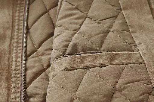 Winter Detroit Heavy Quilted Work Jacket for Men – Loose Fit, Cotton Lined