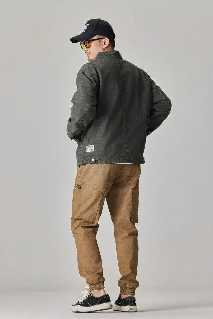 Winter Detroit Heavy Quilted Work Jacket for Men – Loose Fit, Cotton Lined
