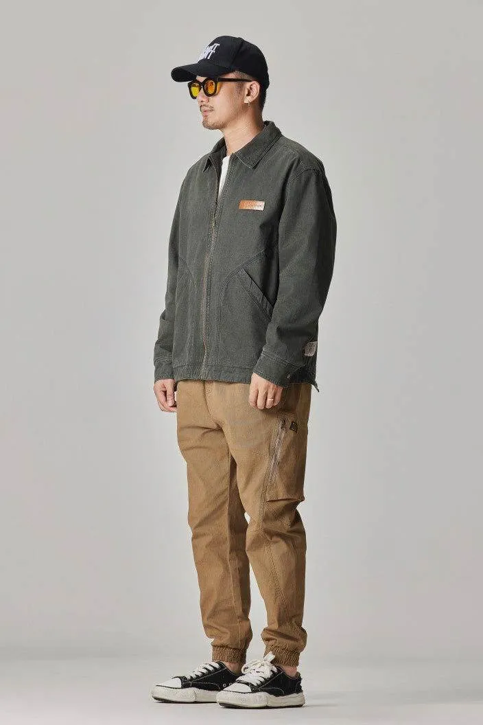 Winter Detroit Heavy Quilted Work Jacket for Men – Loose Fit, Cotton Lined