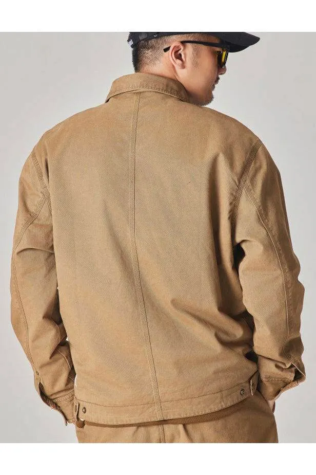 Winter Detroit Heavy Quilted Work Jacket for Men – Loose Fit, Cotton Lined