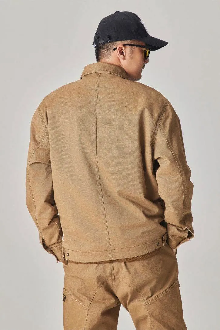 Winter Detroit Heavy Quilted Work Jacket for Men – Loose Fit, Cotton Lined