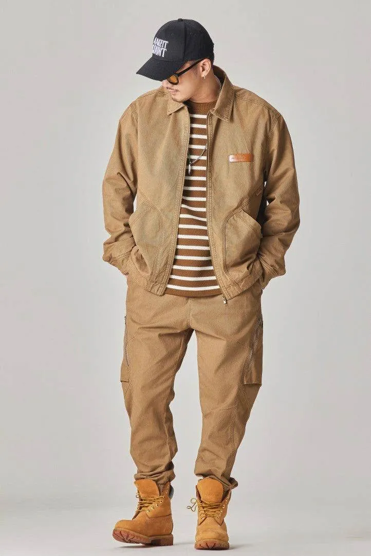 Winter Detroit Heavy Quilted Work Jacket for Men – Loose Fit, Cotton Lined