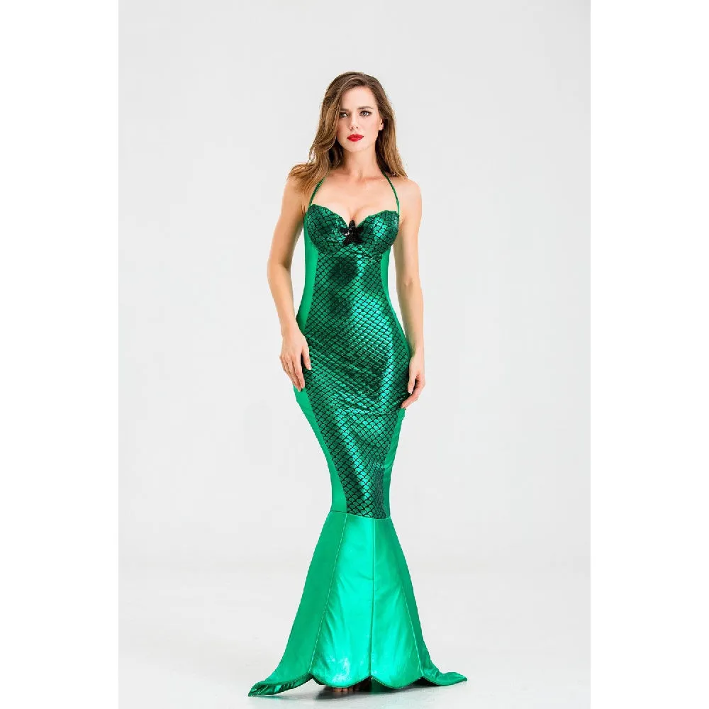 Women Sexy Ariel Mermaid Costume, Green & Gray Sexy Mermaid Skirt