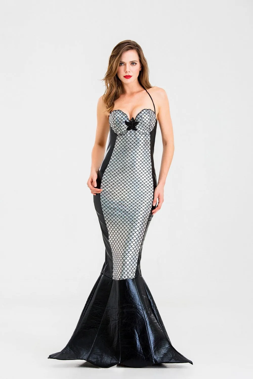 Women Sexy Ariel Mermaid Costume, Green & Gray Sexy Mermaid Skirt