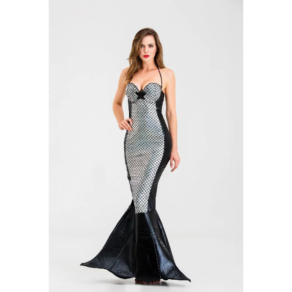 Women Sexy Ariel Mermaid Costume, Green & Gray Sexy Mermaid Skirt