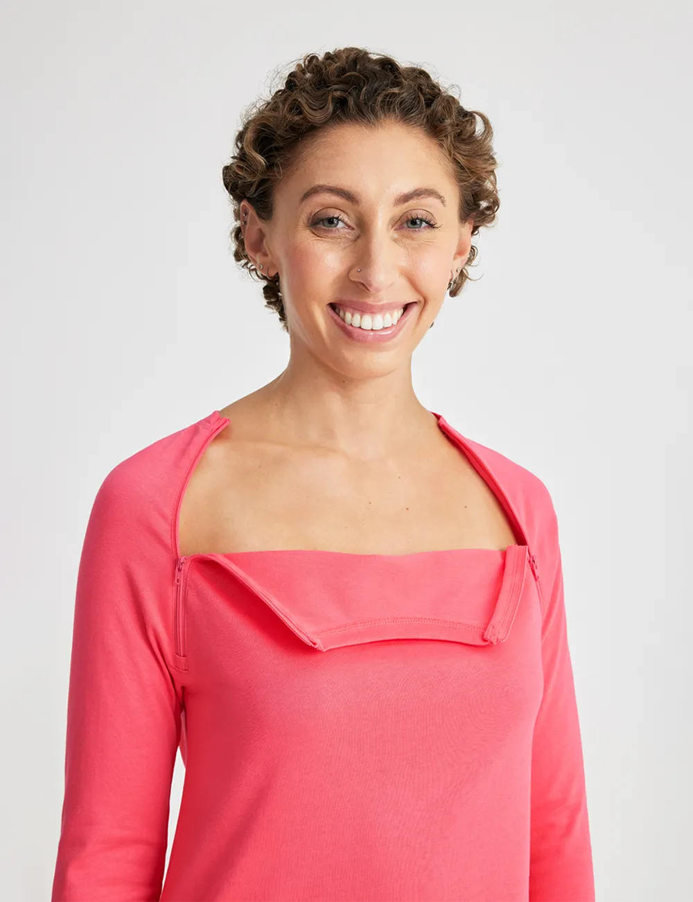 Womens Chest Port Access Shirt - Coral