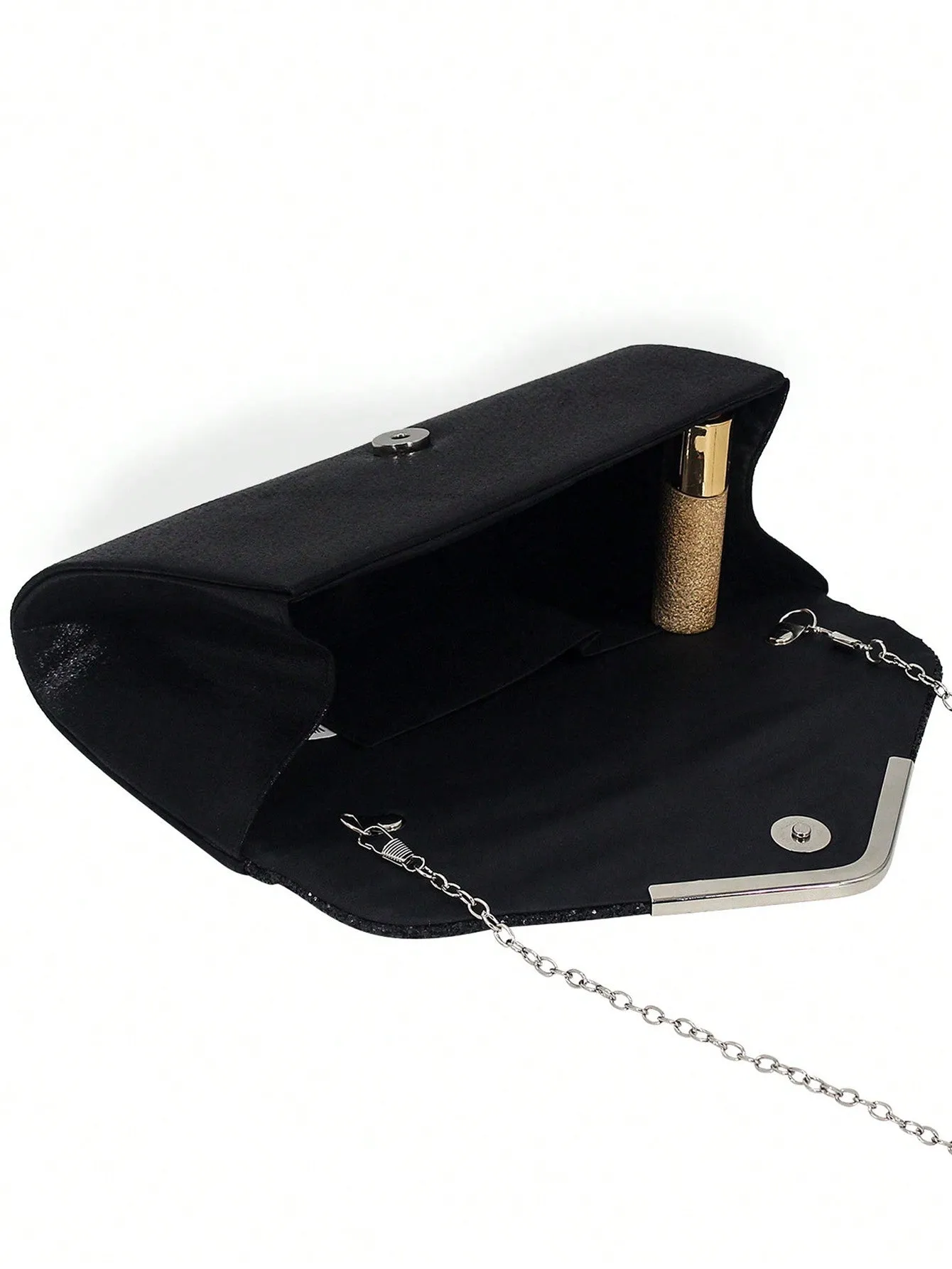 Women's Party Elegant Luxury Sequin Decor Evening Handbag Clutch Bag With Rhinestone Chain Shoulder Bag, Earrings, Necklace, Bracelet Set