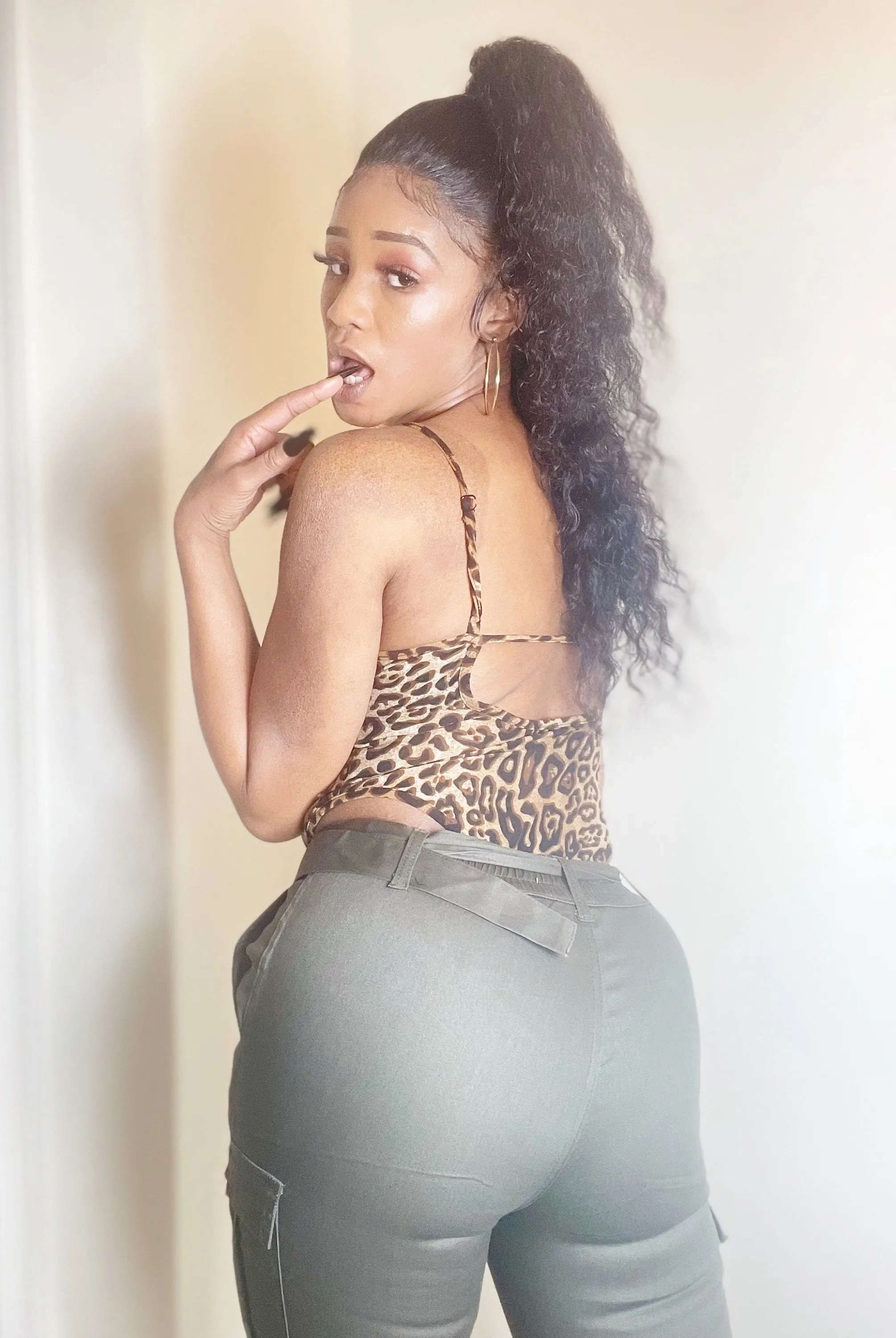 Women's Sheer Leopard Print Bodysuit - Adjustable Straps