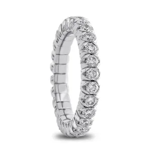 Xband expandable ring in 18KT white gold and white diamonds
