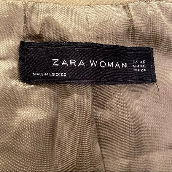 Zara Military Style Tan Blazer Size XS NWT