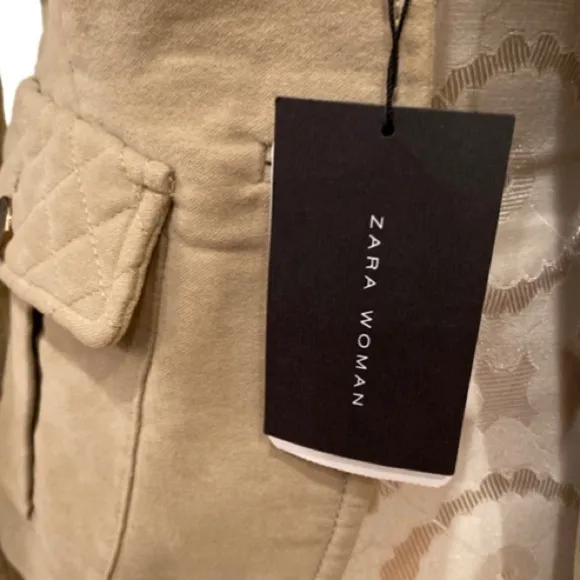 Zara Military Style Tan Blazer Size XS NWT